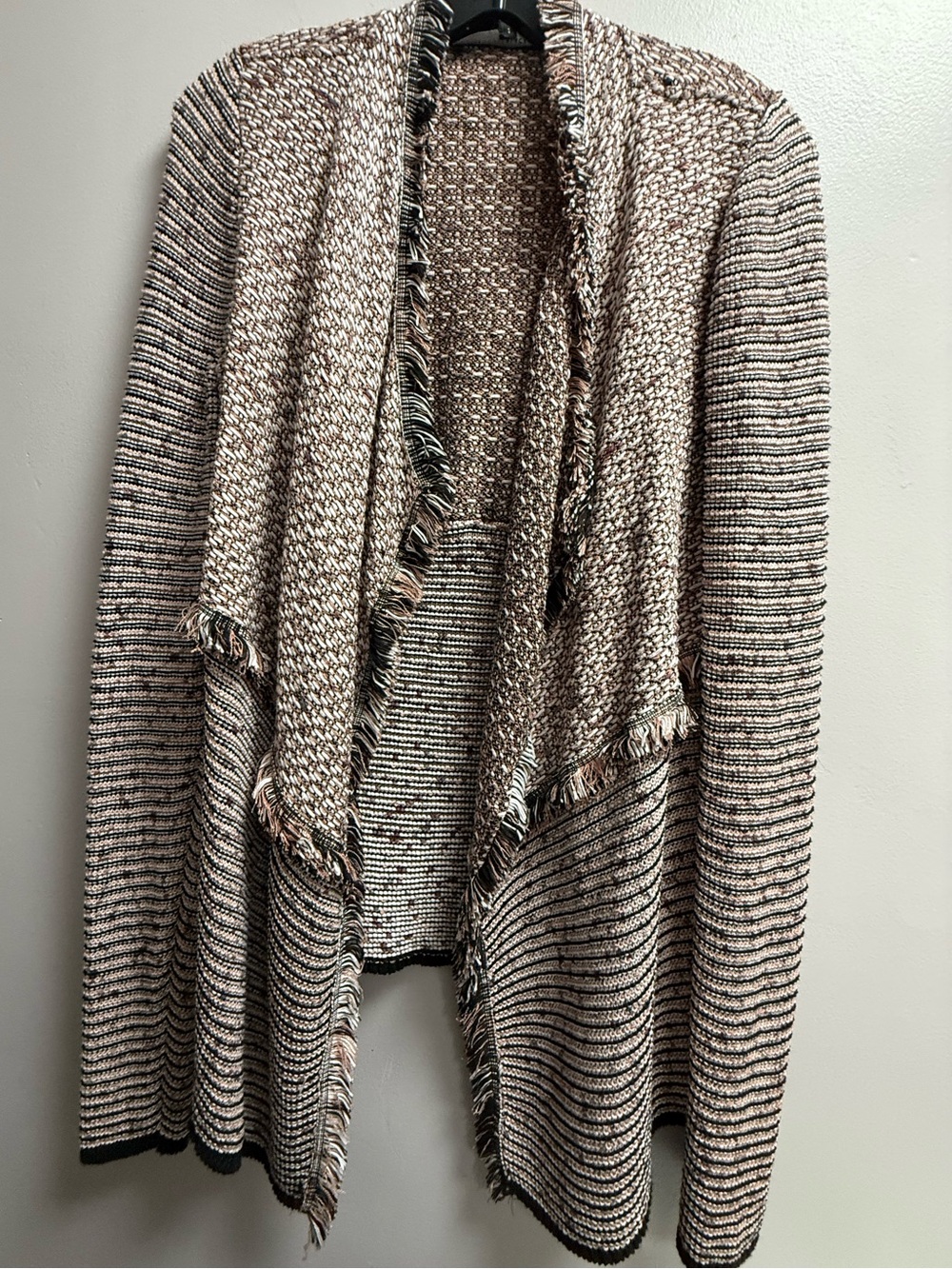 Like New (Worn Twice) White House Black Market Fringe Open-Front Cardigan Size M